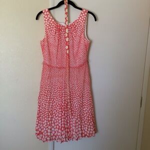 Trina Turk Red White Polka Dot Pleated A-Line Dress Size 6 Pinup Rockabilly